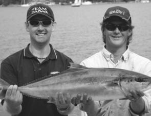 Dave Butfield and the author with a Pittwater kingfish.